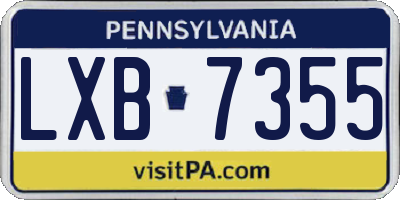PA license plate LXB7355