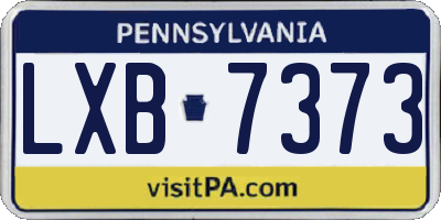 PA license plate LXB7373