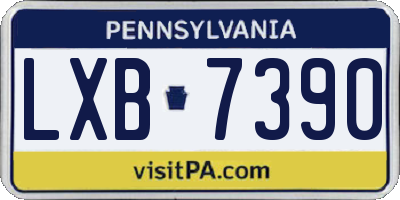 PA license plate LXB7390