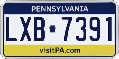 PA license plate LXB7391