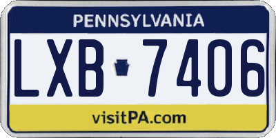 PA license plate LXB7406
