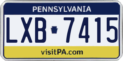 PA license plate LXB7415
