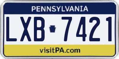 PA license plate LXB7421