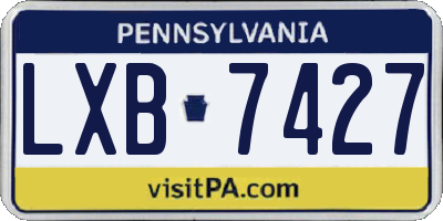 PA license plate LXB7427