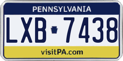 PA license plate LXB7438