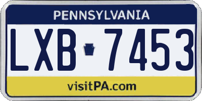 PA license plate LXB7453