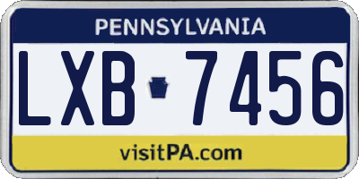 PA license plate LXB7456
