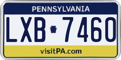 PA license plate LXB7460