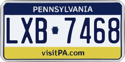 PA license plate LXB7468