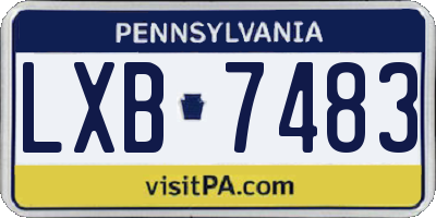 PA license plate LXB7483