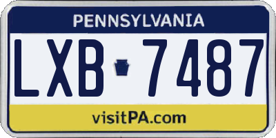 PA license plate LXB7487