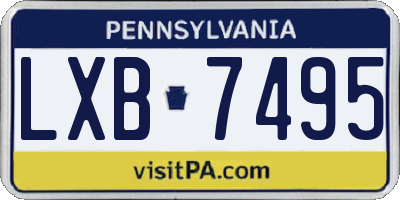 PA license plate LXB7495