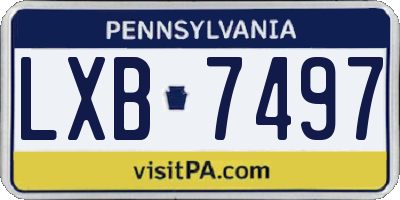 PA license plate LXB7497