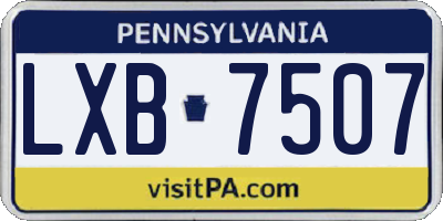 PA license plate LXB7507