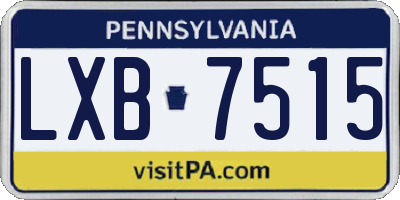 PA license plate LXB7515