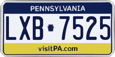 PA license plate LXB7525
