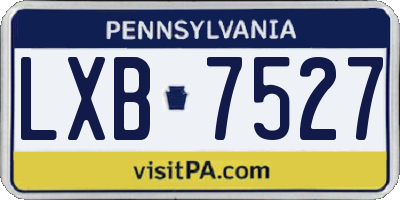 PA license plate LXB7527