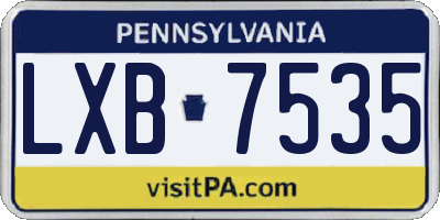 PA license plate LXB7535