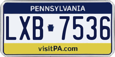 PA license plate LXB7536