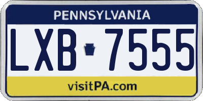 PA license plate LXB7555