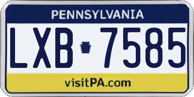 PA license plate LXB7585