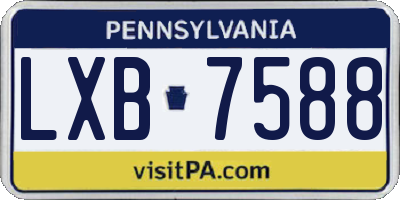 PA license plate LXB7588