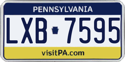 PA license plate LXB7595