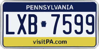 PA license plate LXB7599