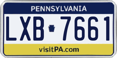 PA license plate LXB7661