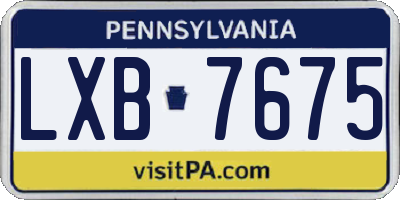 PA license plate LXB7675