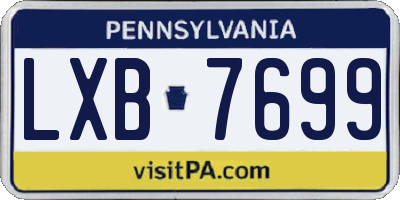 PA license plate LXB7699