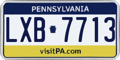 PA license plate LXB7713