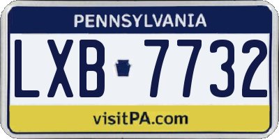 PA license plate LXB7732