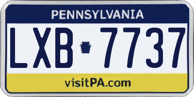 PA license plate LXB7737