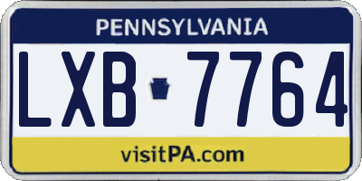 PA license plate LXB7764