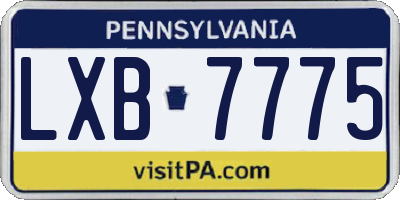 PA license plate LXB7775