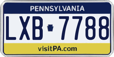 PA license plate LXB7788