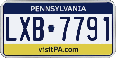 PA license plate LXB7791