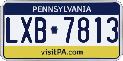 PA license plate LXB7813