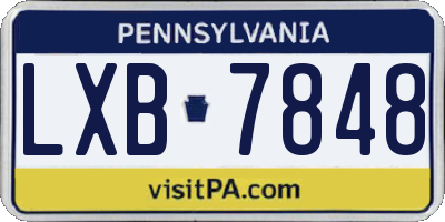 PA license plate LXB7848