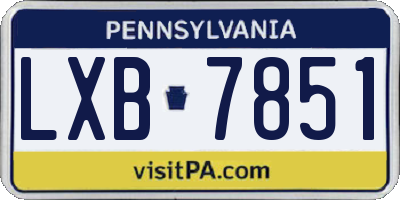 PA license plate LXB7851