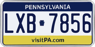 PA license plate LXB7856