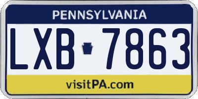 PA license plate LXB7863