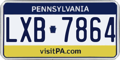 PA license plate LXB7864