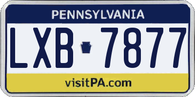 PA license plate LXB7877