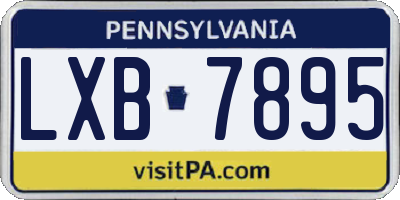 PA license plate LXB7895