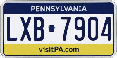 PA license plate LXB7904
