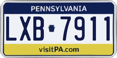 PA license plate LXB7911