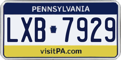 PA license plate LXB7929