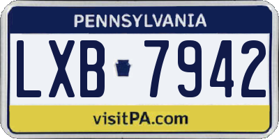 PA license plate LXB7942